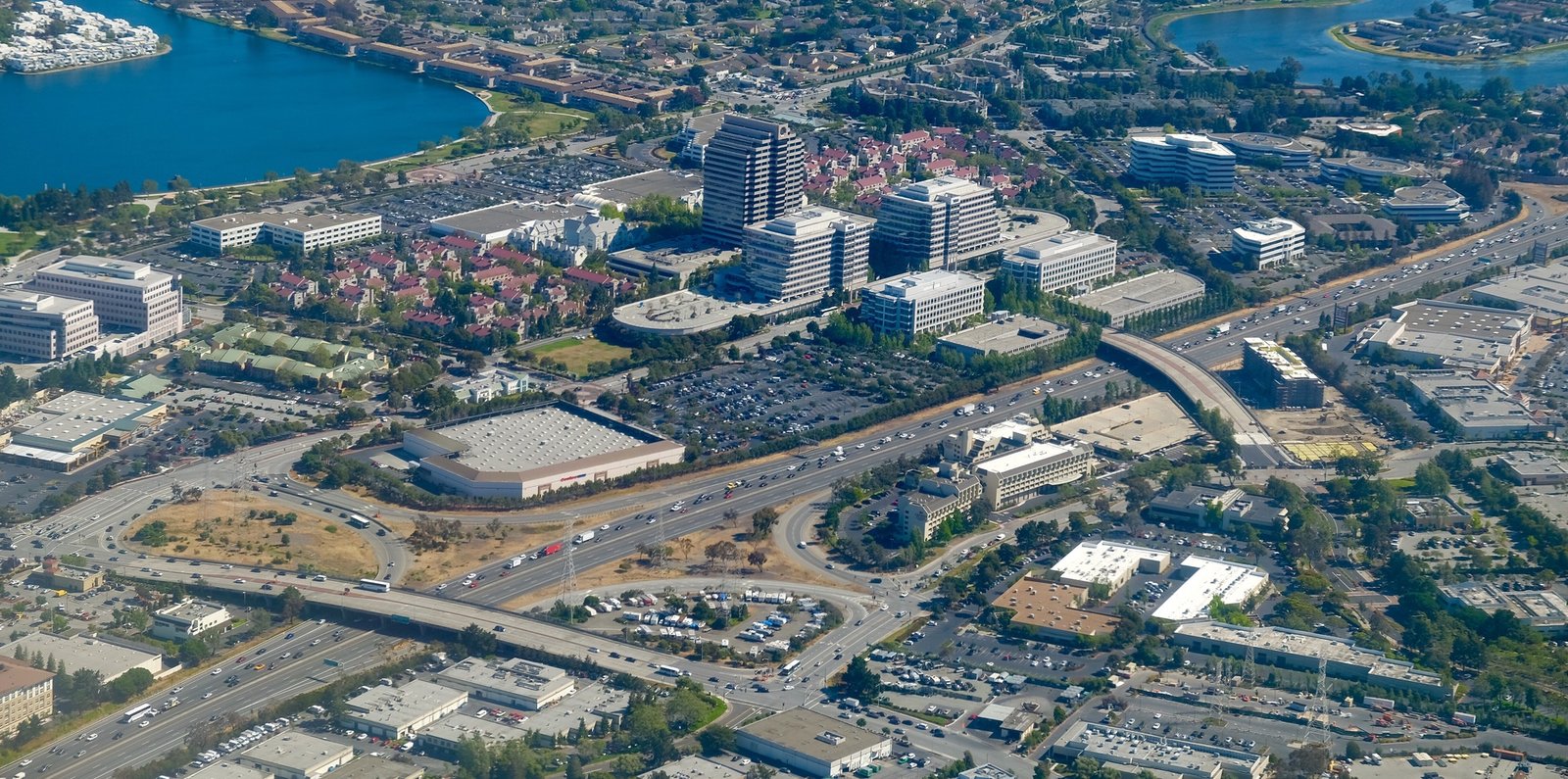 Aerial view of Hi tech Silicon Valley At Bay Area